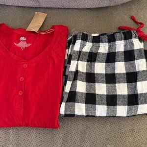 Women’s Blis 2 piece Monochrome Checkered Pants and long sleeve top‎ size L